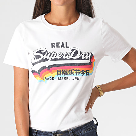 Superdry - Tee Shirt Femme VL W1010255A Blanc
