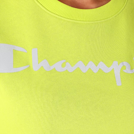 Champion - Sweat Crewneck Femme Réfléchissant 113286 Vert Anis