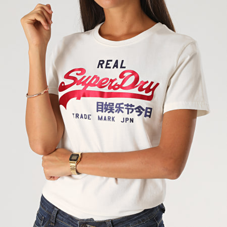 Superdry - Tee Shirt VL Duo Satin Entry W1010112A Blanc