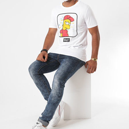 The Simpsons - Tee Shirt Bart Portrait Snapback Blanc