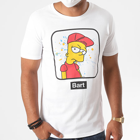The Simpsons - Tee Shirt Bart Portrait Snapback Blanc
