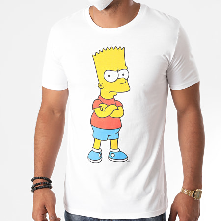 The Simpsons - Tee Shirt Dissatisfied Bart Blanc