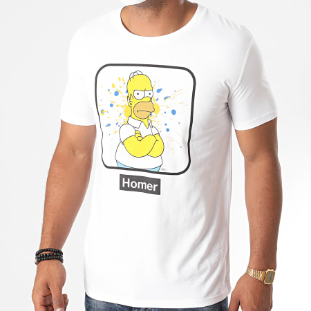 The Simpsons - Tee Shirt Homer Portrait Blanc