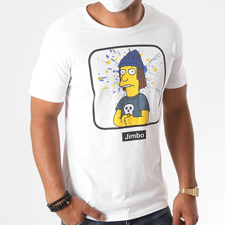 The Simpsons - Tee Shirt Jimbo Portrait Blanc
