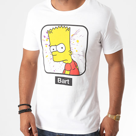 The Simpsons - Tee Shirt Bart Portrait Blanc