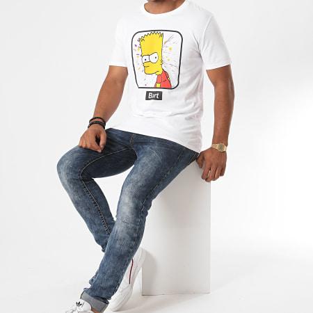 The Simpsons - Tee Shirt Bart Portrait Blanc