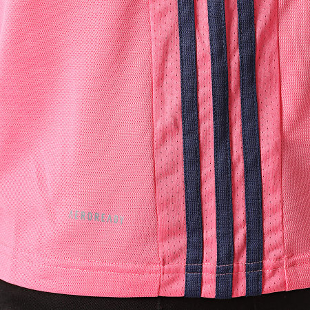 Adidas Sportswear - Tee Shirt Col V A Bandes Real GI6463 Rose