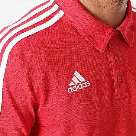 Adidas Performance - Polo Manches Courtes A Bandes Manchester United FR3854 Rouge