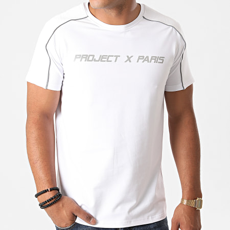 Project X Paris - Tee Shirt 2010128 Blanc Réfléchissant
