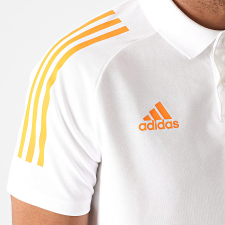 Adidas Sportswear - Polo Manches Courtes A Bandes Manchester United FR3654 Blanc