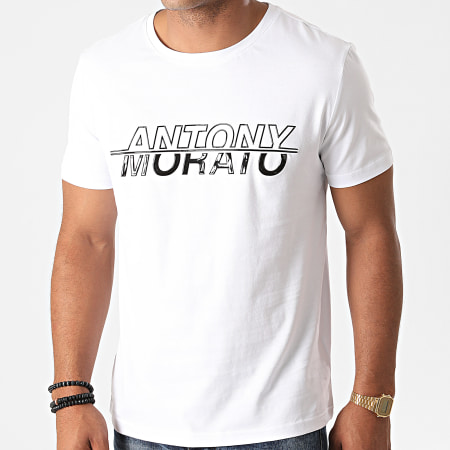 Antony Morato - Tee Shirt Orange Line MMKS01834 Blanc