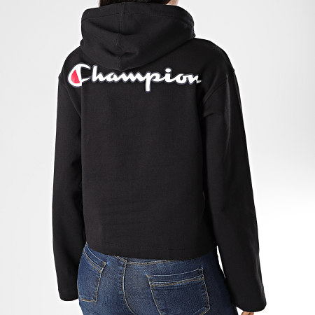 Champion - Sweat Capuche Femme Crop 113186 Noir