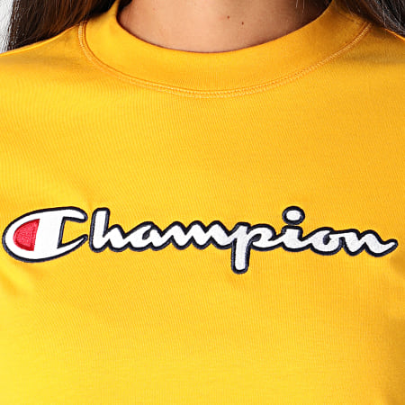 Champion - Tee Shirt Femme 113194 Jaune Moutarde