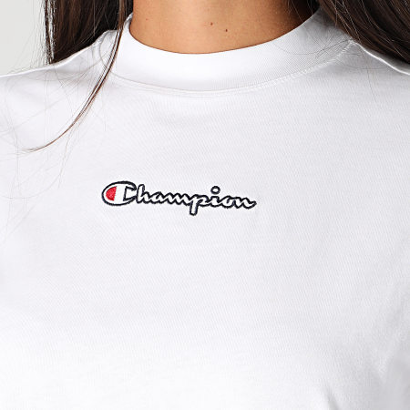 Champion - Tee Shirt Femme Crop 113195 Blanc