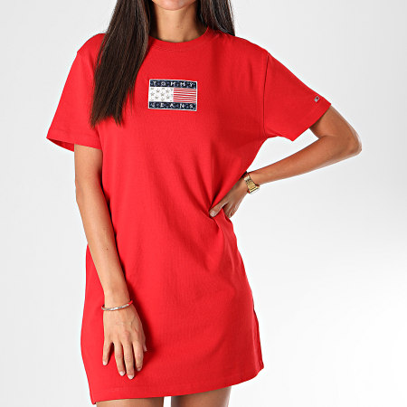 Tommy Jeans - Robe Tee Shirt Femme 8463 Rouge