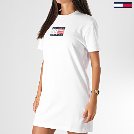 Tommy Jeans - Robe Tee Shirt Femme 8463 Blanc