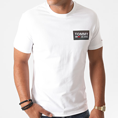 Tommy Jeans - Tee Shirt Stretch Box Logo 8301 Blanc
