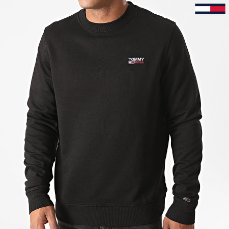 Tommy Jeans - Sweat Crewneck Washed Corp Logo 8413 Noir