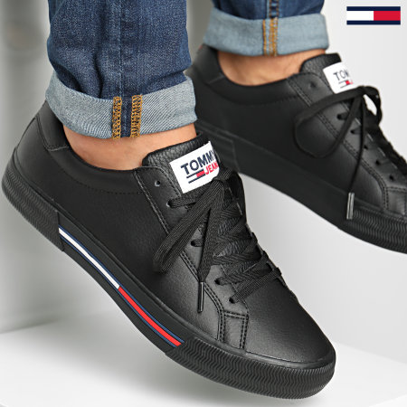 Tommy Jeans - Baskets Essential Leather 0567 Black