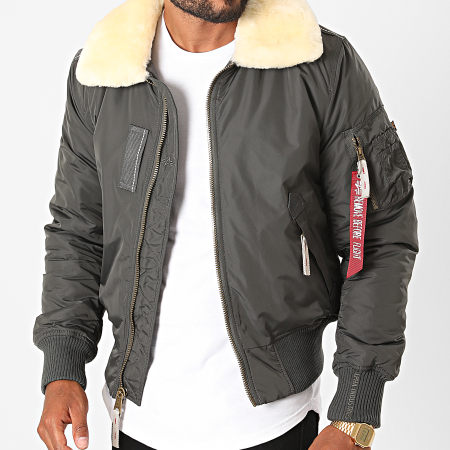 Alpha Industries - Bomber Fourrure Injector III 143104 Gris Anthracite