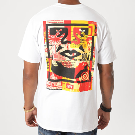 Obey - Tee Shirt Face Collage Blanc