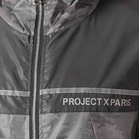Project X Paris - Veste Zippée Capuche 2030091 Noir Gris Camouflage Réfléchissant