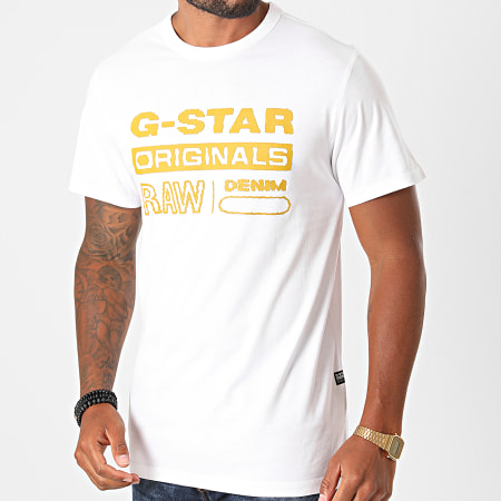 G-Star - Tee Shirt Wavy Logo D17838-B353 Blanc
