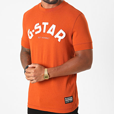 G-Star - Tee Shirt Felt Applique Logo D17654-C336 Orange