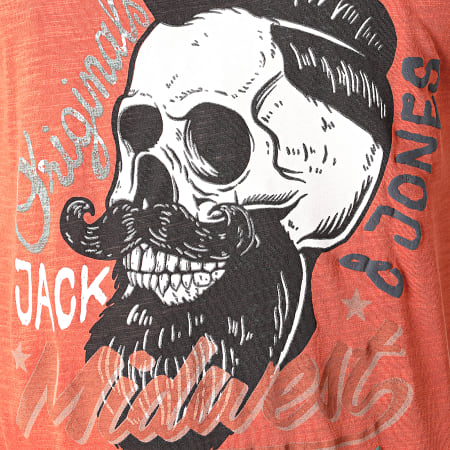 Jack And Jones - Tee Shirt Calotte Orange Chiné
