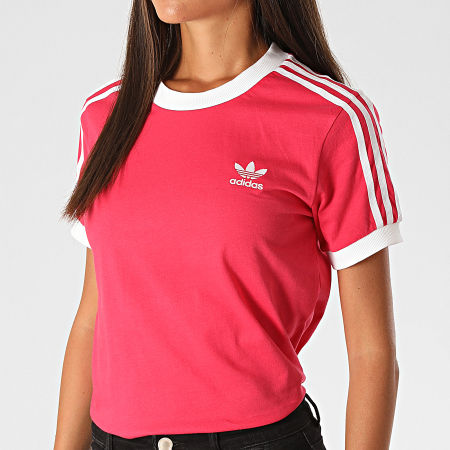 Adidas Originals - Tee Shirt Femme A Bandes GD2440 Rose Fushia