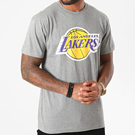 Mitchell and Ness - Tee Shirt Team Logo Table Los Angeles Lakers INTL550 Gris Chiné