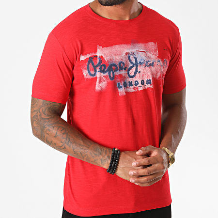 Pepe Jeans - Tee Shirt Golders Rouge Chiné