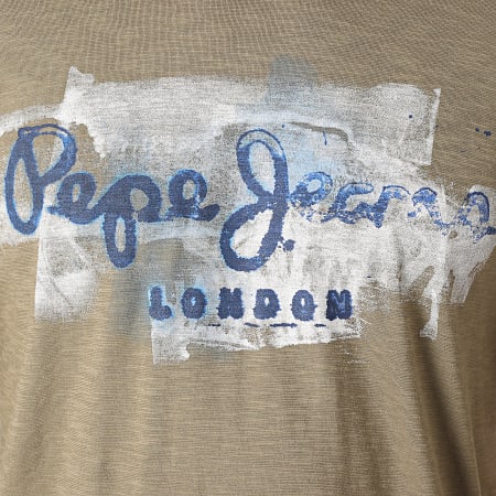 Pepe Jeans - Tee Shirt Golders Vert Kaki Chiné