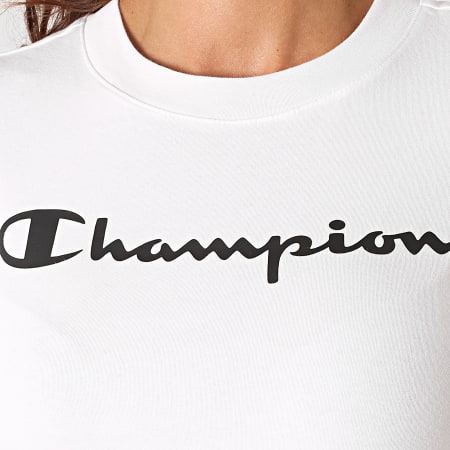 Champion - Tee Shirt Femme A Bandes 113384 Blanc