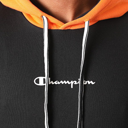 Champion - Sweat Capuche Tricolore 214815 Noir Orange Blanc