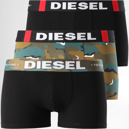 Diesel - Lot de 3 Boxers Damien 00ST3V Noir Turquoise