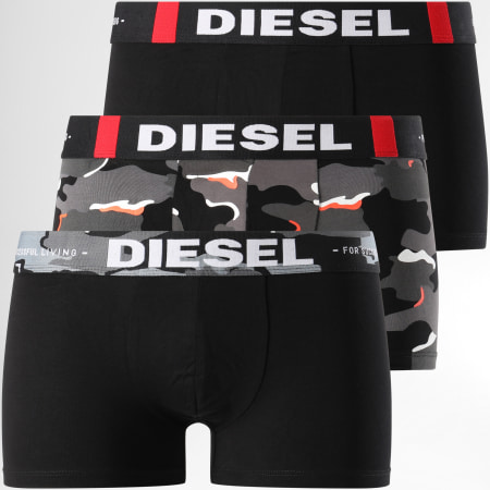 Diesel - Lot de 3 Boxers Damien 00ST3V Noir Gris