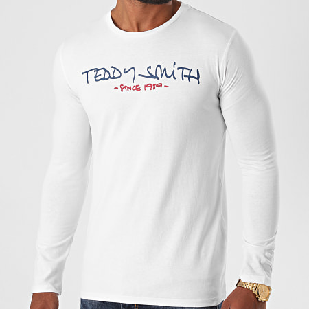 Teddy Smith - Tee Shirt Manches Longues Ticlass Basic Blanc