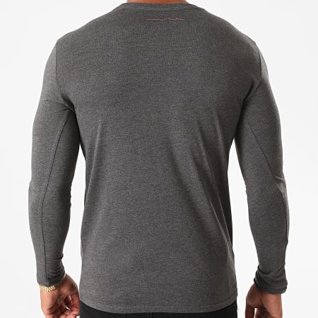 Teddy Smith - Tee Shirt Manches Longues The Tee Gris Anthracite Chiné