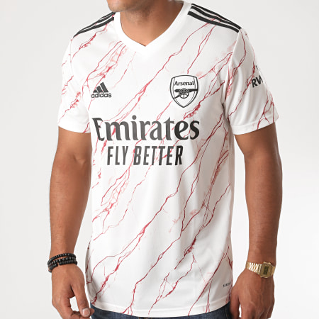 Adidas Performance - Tee Shirt De Sport A Bandes Arsenal Extérieur EH5815 Blanc