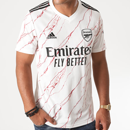 Adidas Performance - Tee Shirt De Sport A Bandes Arsenal Extérieur EH5815 Blanc