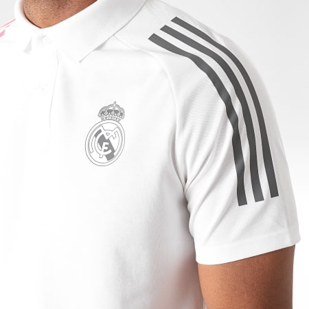 Adidas Performance - Polo Manches Courtes A Bandes Real FQ7858 Blanc