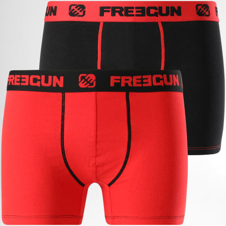Freegun - Lot De 2 Boxers Ultra Stretch Noir Rouge