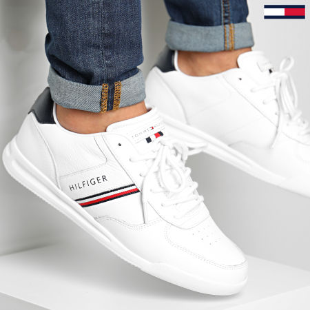 Tommy Hilfiger - Baskets Lightweight Leather Mix Sneaker 2988 White