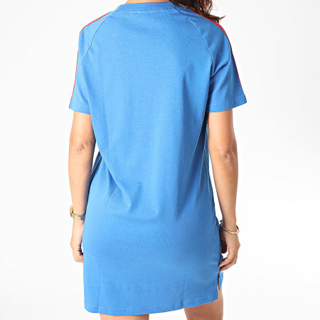 Adidas Originals - Robe Tee Shirt Femme A Bandes GP1910 Bleu Azur