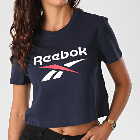 Reebok - Tee Shirt Femme Crop Classic Big Logo FT8181 Bleu Marine