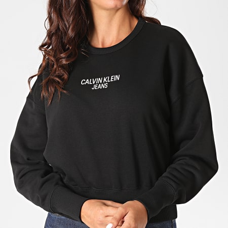 Calvin Klein - Sweat Crewneck Femme Institutional Back 4431 Noir