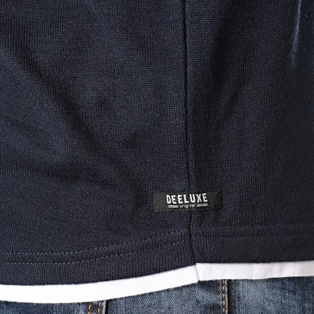 Deeluxe - Tee Shirt Manches Longues Oversize Hansoner Bleu Marine