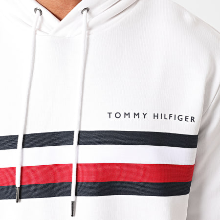 Tommy Hilfiger - Sweat Capuche Hilfiger Logo 4542 Blanc