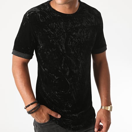 Frilivin - Tee Shirt Oversize Velours 15006 Noir